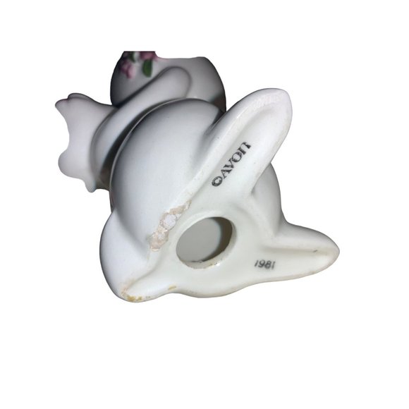 Avon Sunny Bunny Egg Candle Holder Rabbit Figurine  1981 - Picture 9 of 11